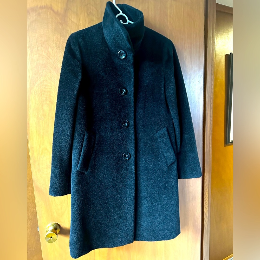 Black Ellen Tracy suri alpaca coat (compare to Eileen Fisher) generous size 4